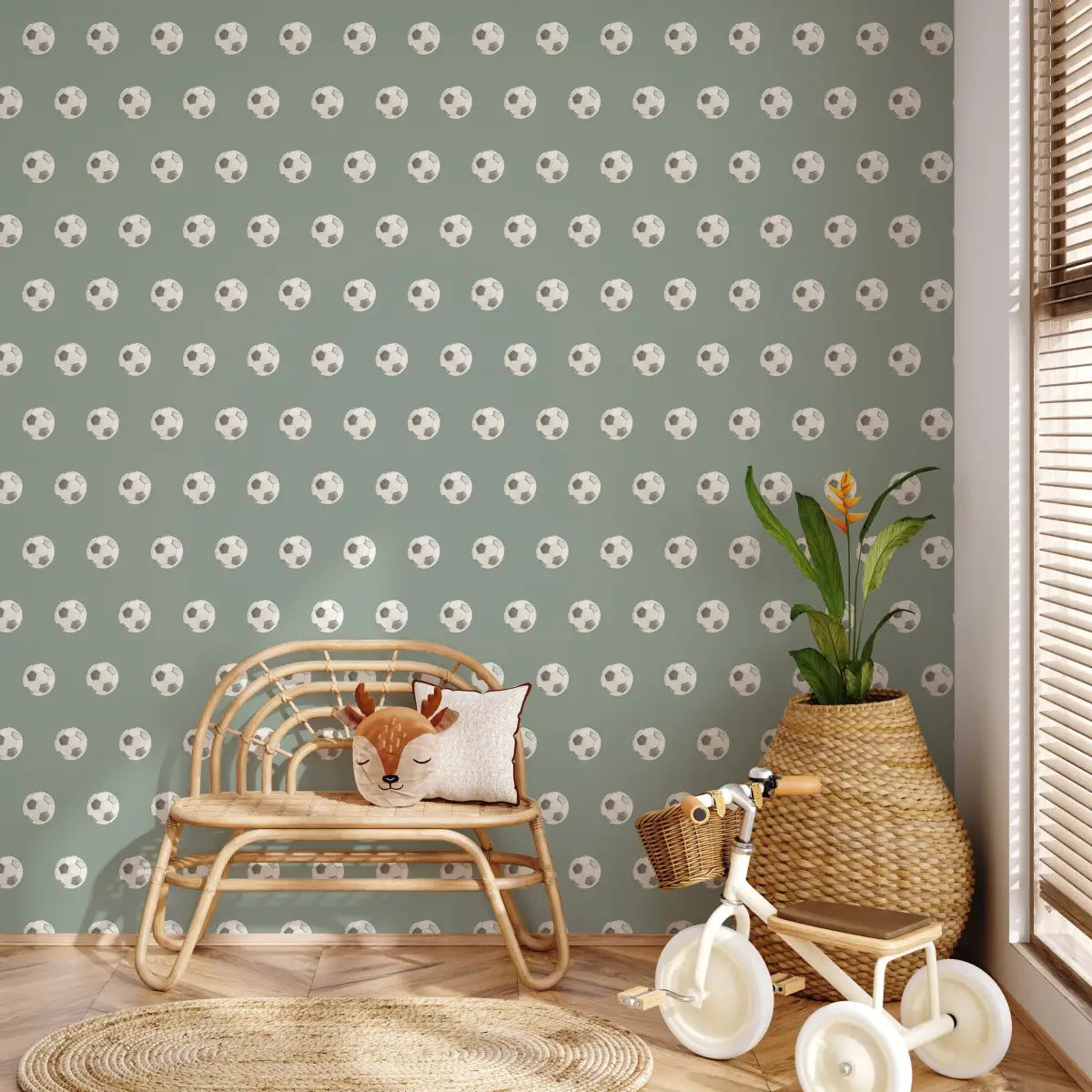 Beckham Wallpaper - Soccer Balls - by Hailey Kiefer - Loomwell Home Goods
