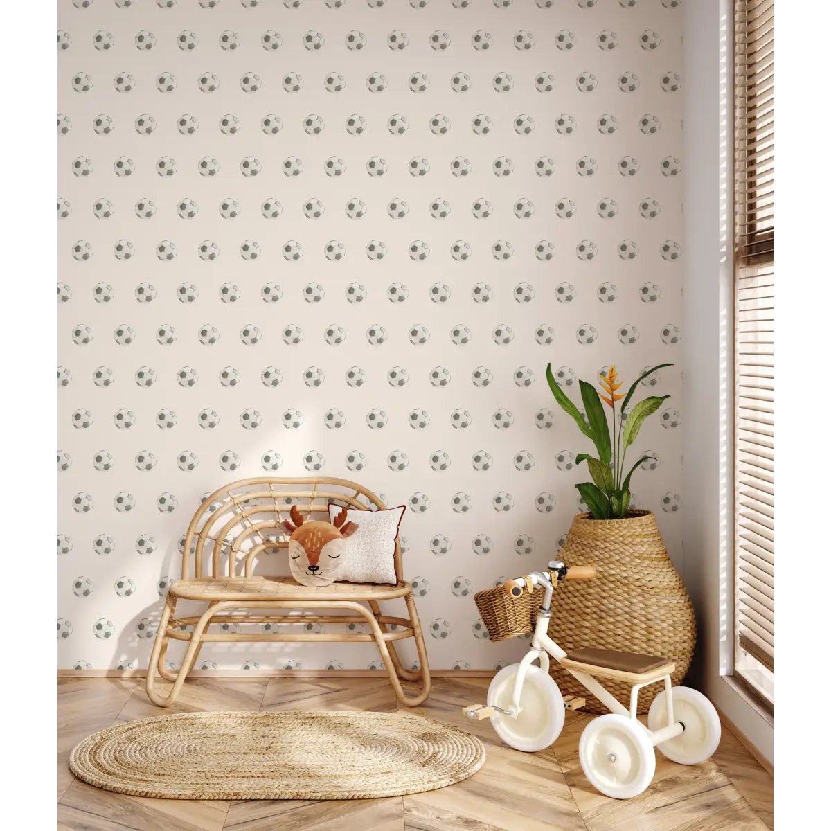 Beckham Wallpaper - Soccer Balls - by Hailey Kiefer - Loomwell Home Goods