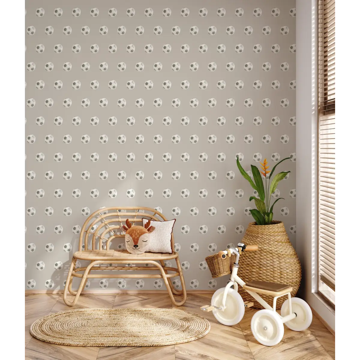 Beckham Wallpaper - Soccer Balls - by Hailey Kiefer - Loomwell Home Goods