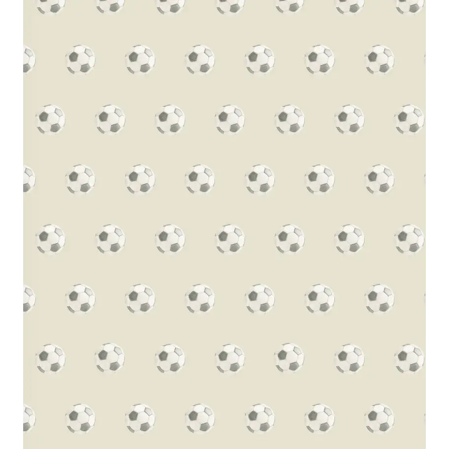 Beckham Wallpaper - Soccer Balls - by Hailey Kiefer - Sample 1 foot by 1 foot / Cream - Loomwell Home Goods