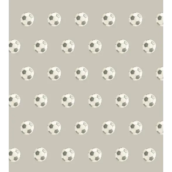 Beckham Wallpaper - Soccer Balls - by Hailey Kiefer - Sample 1 foot by 1 foot / Gray - Loomwell Home Goods