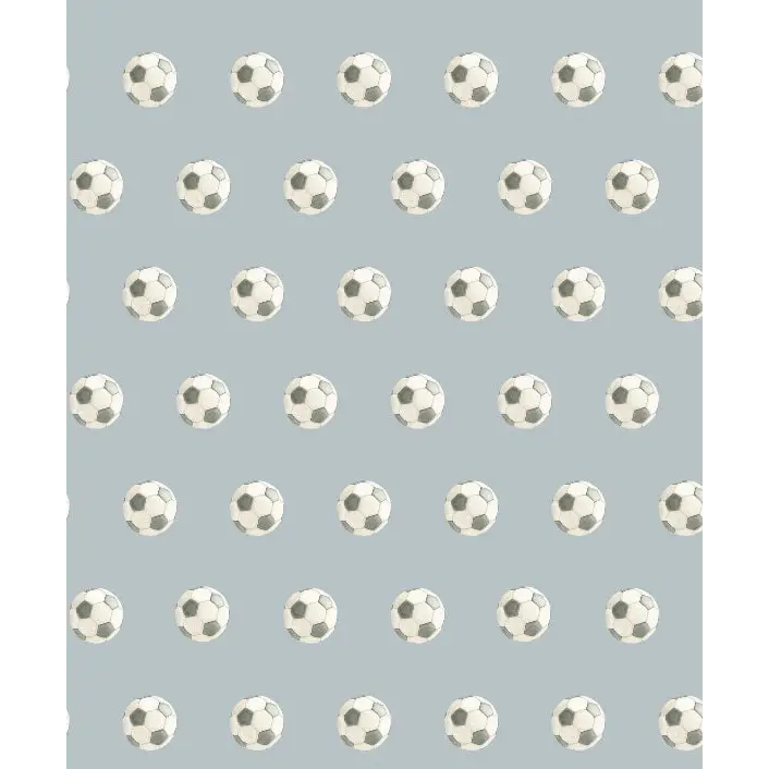 Beckham Wallpaper - Soccer Balls - by Hailey Kiefer - Sample 1 foot by 1 foot / Light Blue - Loomwell Home Goods