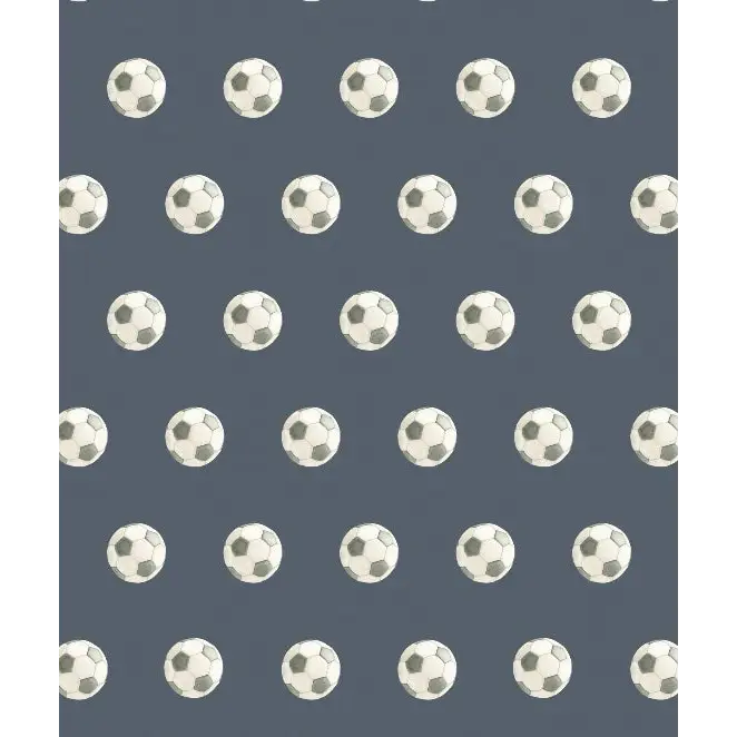 Beckham Wallpaper - Soccer Balls - by Hailey Kiefer - Sample 1 foot by 1 foot / Navy - Loomwell Home Goods