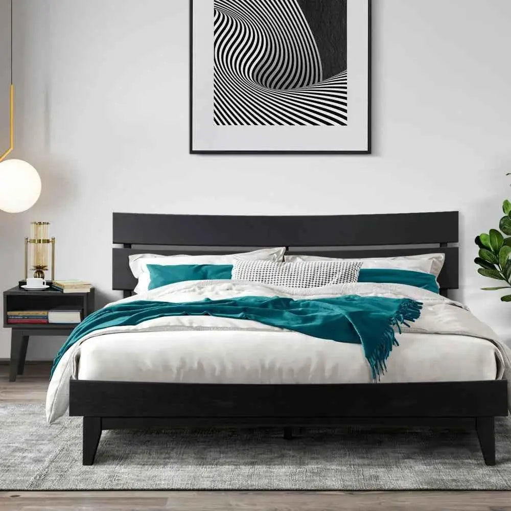 Bed Frame & Nightstand Set - Acacia Aurora - Stylish Bedroom - Megsu