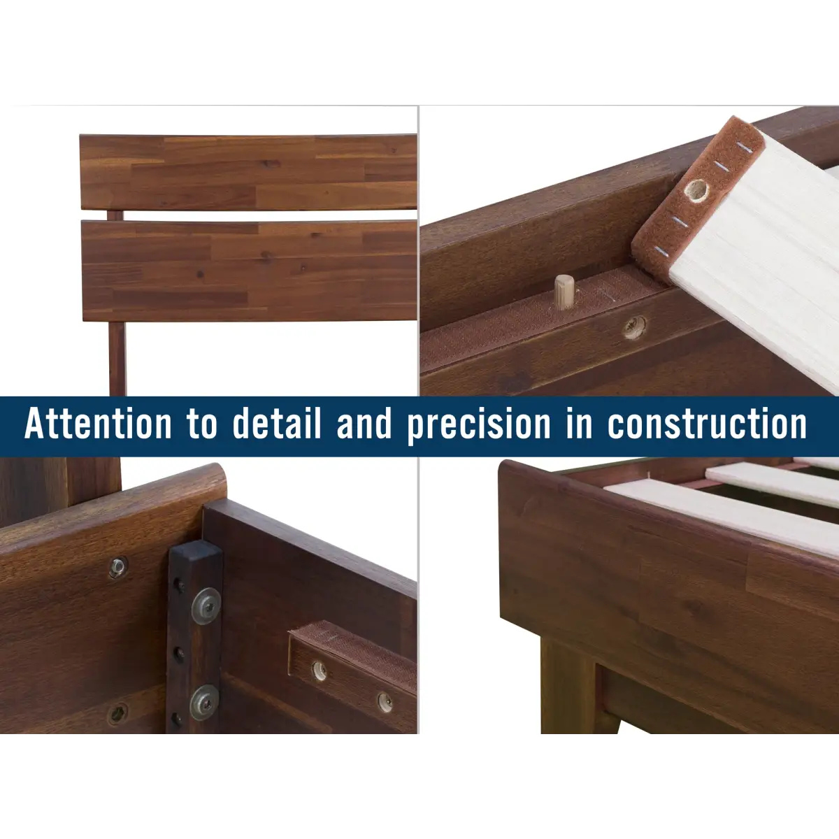 Bed Frame & Nightstand Set - Acacia Aurora - Stylish Bedroom - Megsu