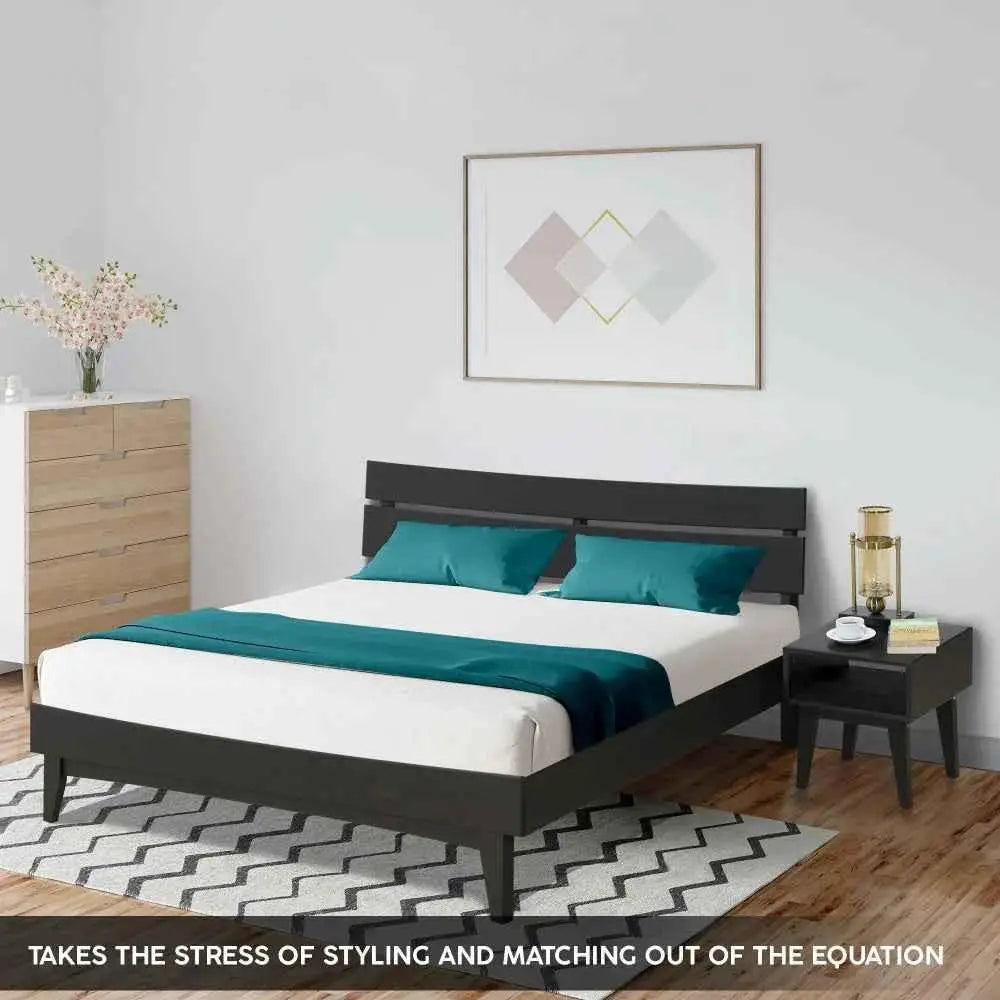 Bed Frame & Nightstand Set - Acacia Aurora - Stylish Bedroom - Megsu