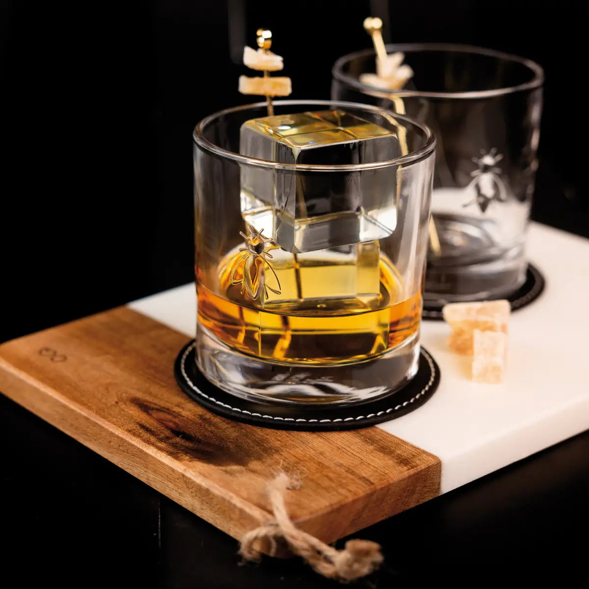 Bee Whiskey Glasses - Set of 4 or 6 - 6- Pack - La Rochere NA