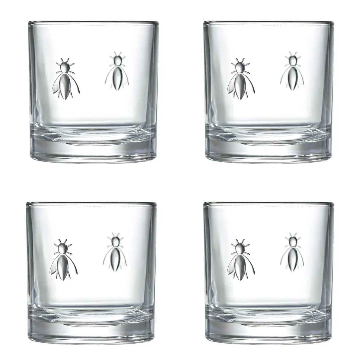 Bee Whiskey Glasses - Set of 4 or 6 - 4- Pack - La Rochere NA