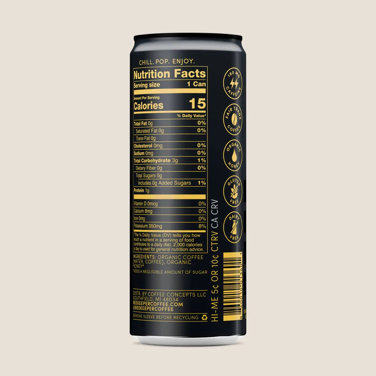 Beekeeper Cold Brew - Black - Craft Coffee with Honey - Beekeeper Coffee