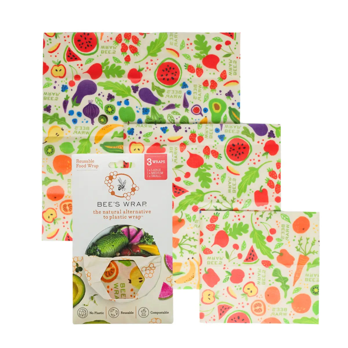 Beeswax Food Wraps - Garden Party - 3 pack - Bee’s Wrap