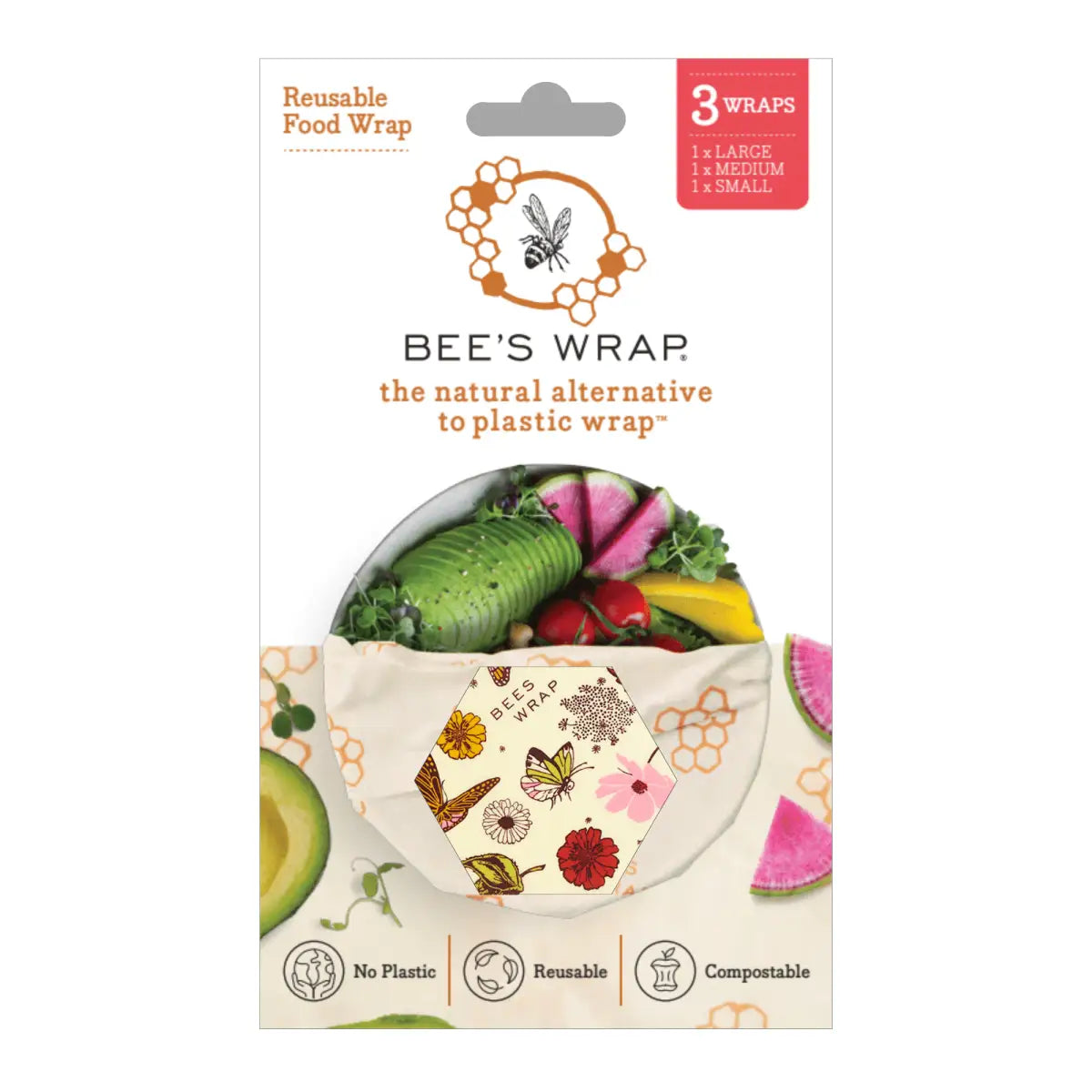 Beeswax Food Wraps - Meadow Magic - 3 Pack - Bee’s Wrap