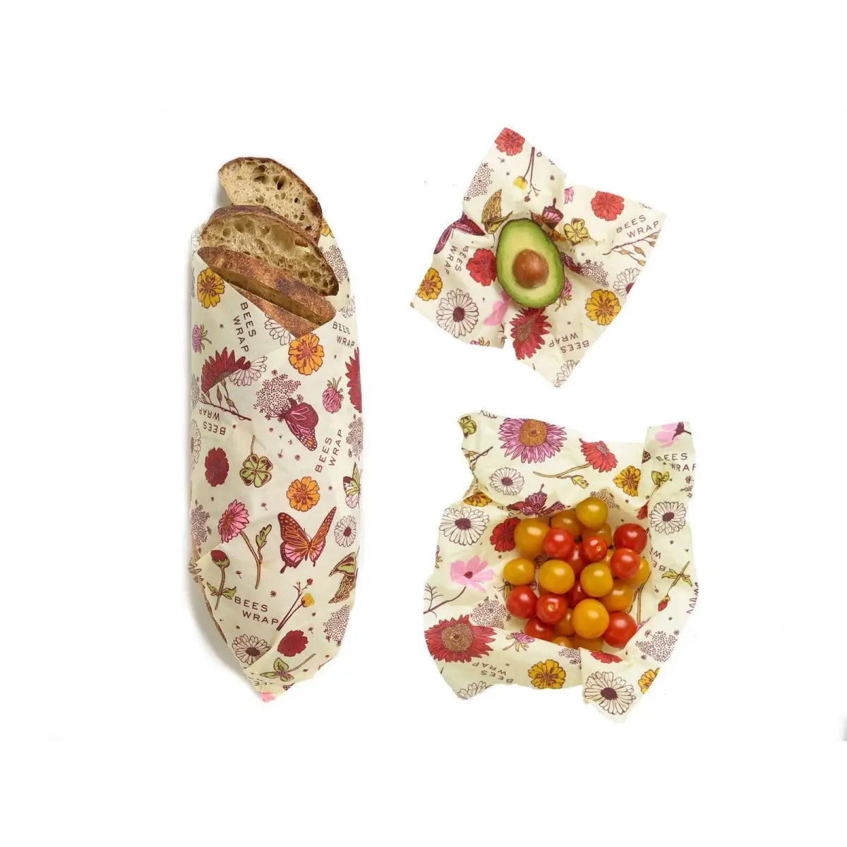 Beeswax Food Wraps - Meadow Magic - 3 Pack - Bee’s Wrap
