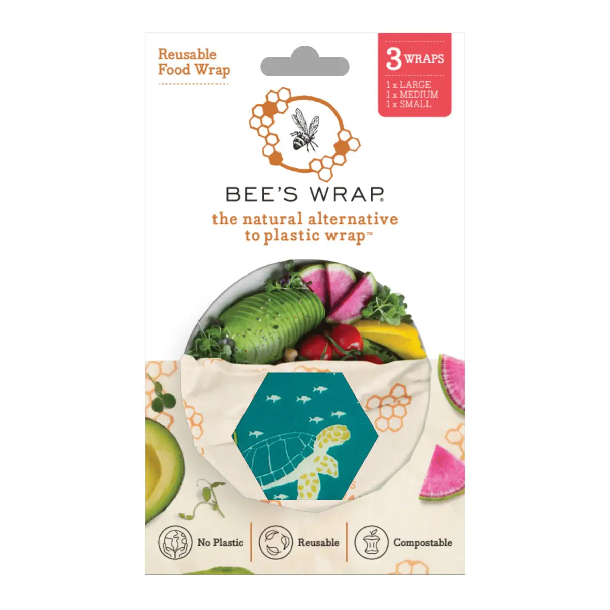 Beeswax Food Wraps - Oceans - 3 pack - Bee’s Wrap