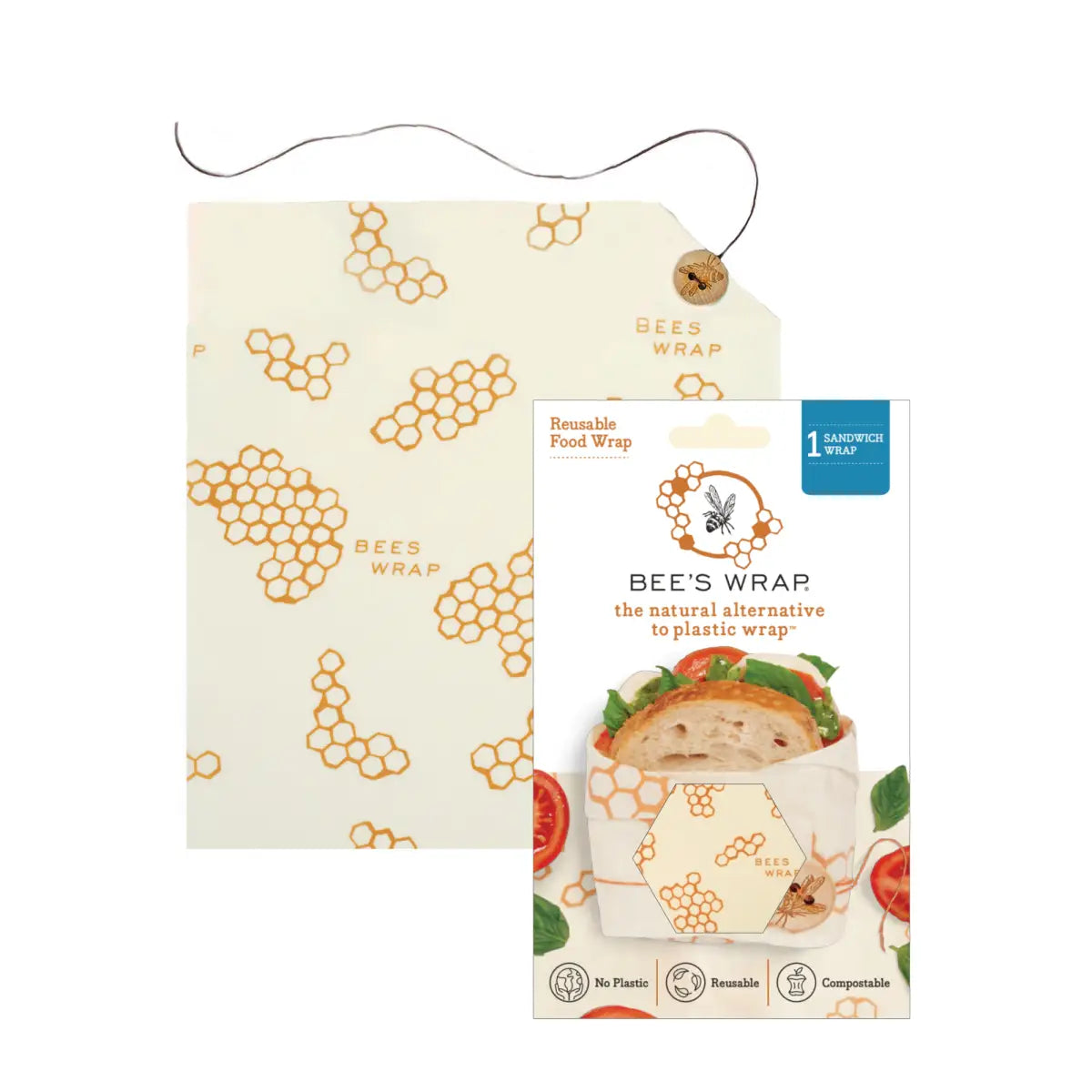 Beeswax Sandwich Wrap - Honeycomb Print - Reusable and Eco-Friendly - Bee’s Wrap