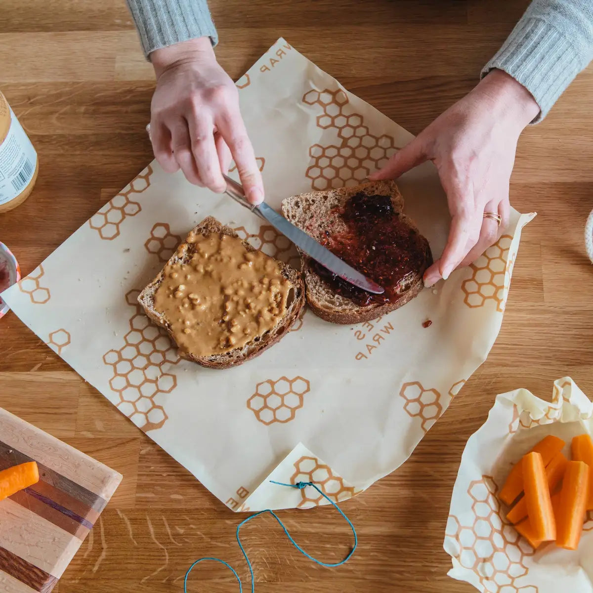 Beeswax Sandwich Wrap - Honeycomb Print - Reusable and Eco-Friendly - Bee’s Wrap