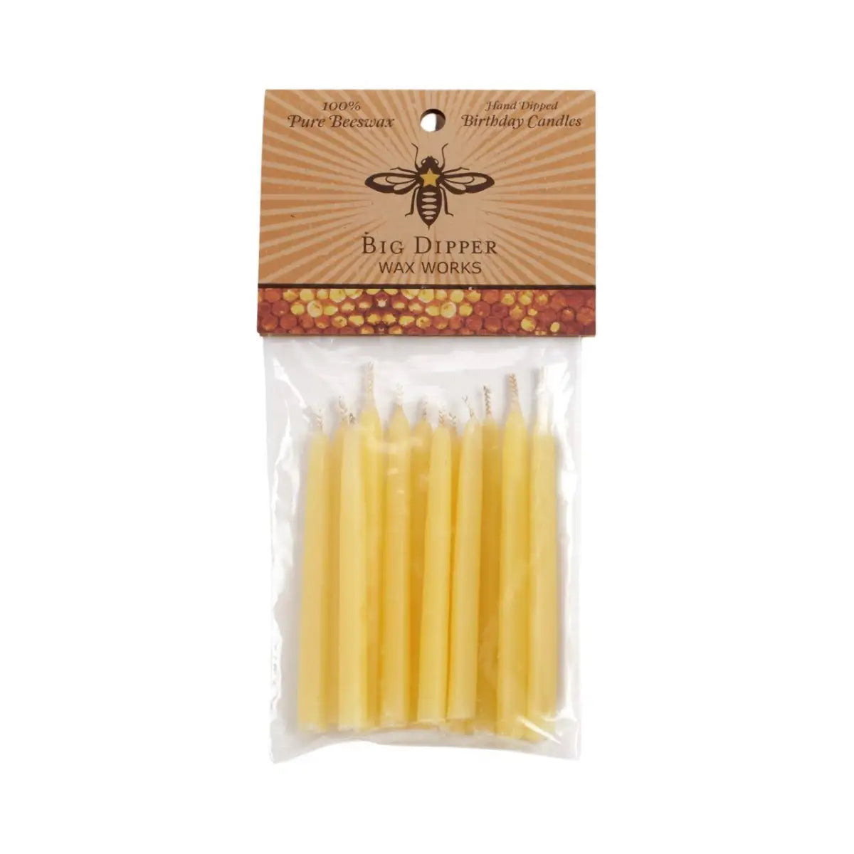 Beeswax Birthday Candles pack of 12 all-natural - Big Dipper Wax Works