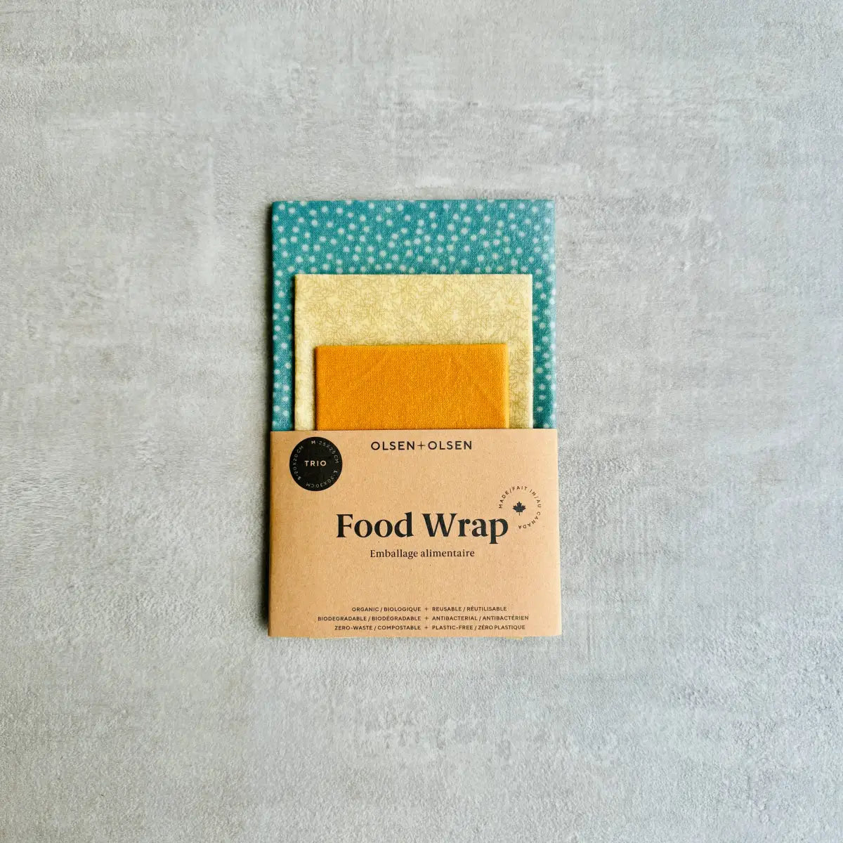 Beeswax Food Wraps Starter Set - Organic (pack of 3) - Colmar - OLSEN + OLSEN