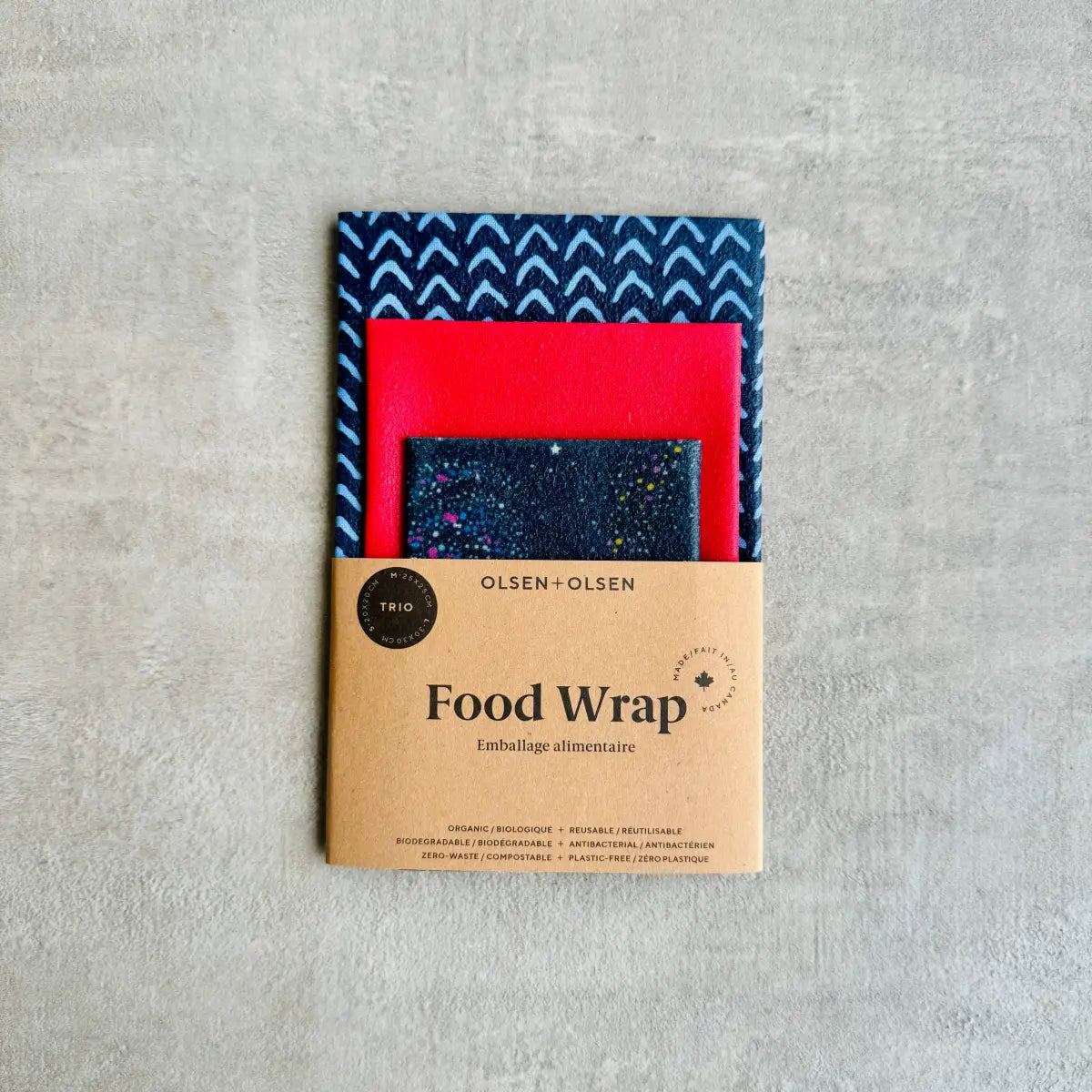 Beeswax Food Wraps Starter Set - Organic (pack of 3) - Milky Way - OLSEN + OLSEN