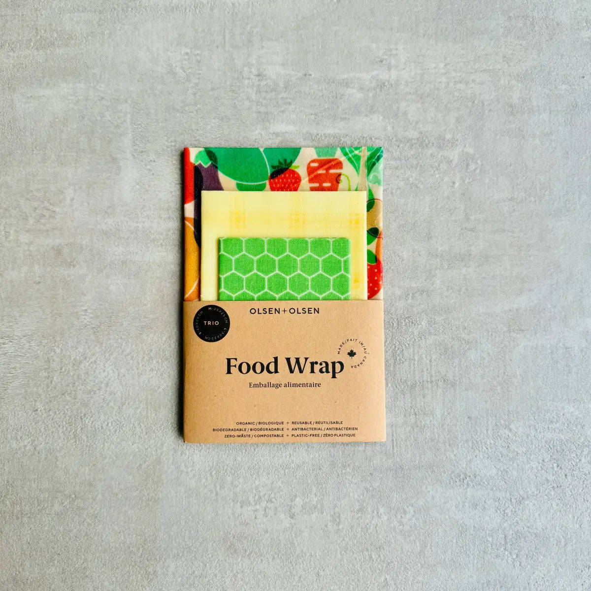 Beeswax Food Wraps Starter Set - Organic (pack of 3) - Mix Hortus - OLSEN + OLSEN