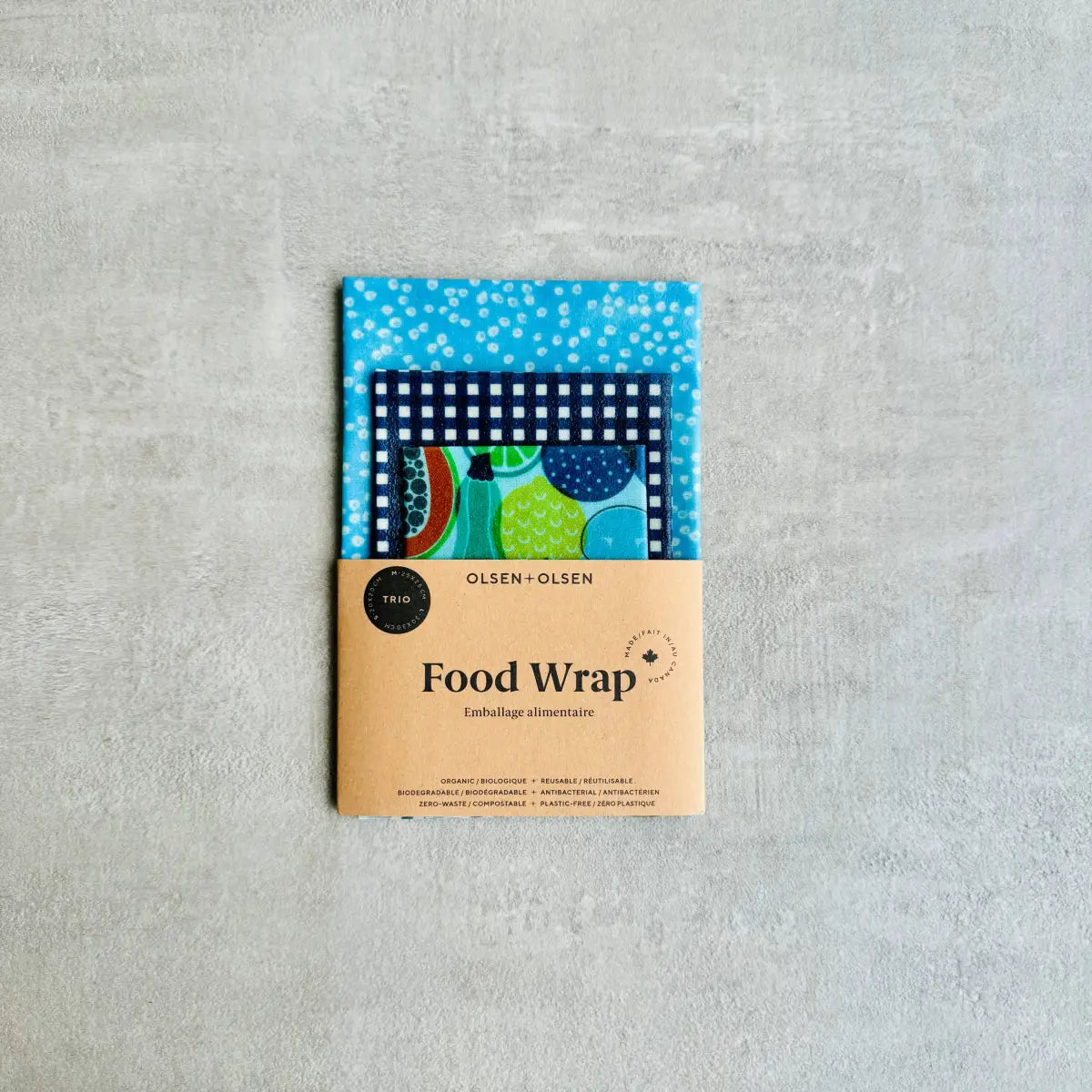 Beeswax Food Wraps Starter Set - Organic (pack of 3) - Mix Potager - OLSEN + OLSEN