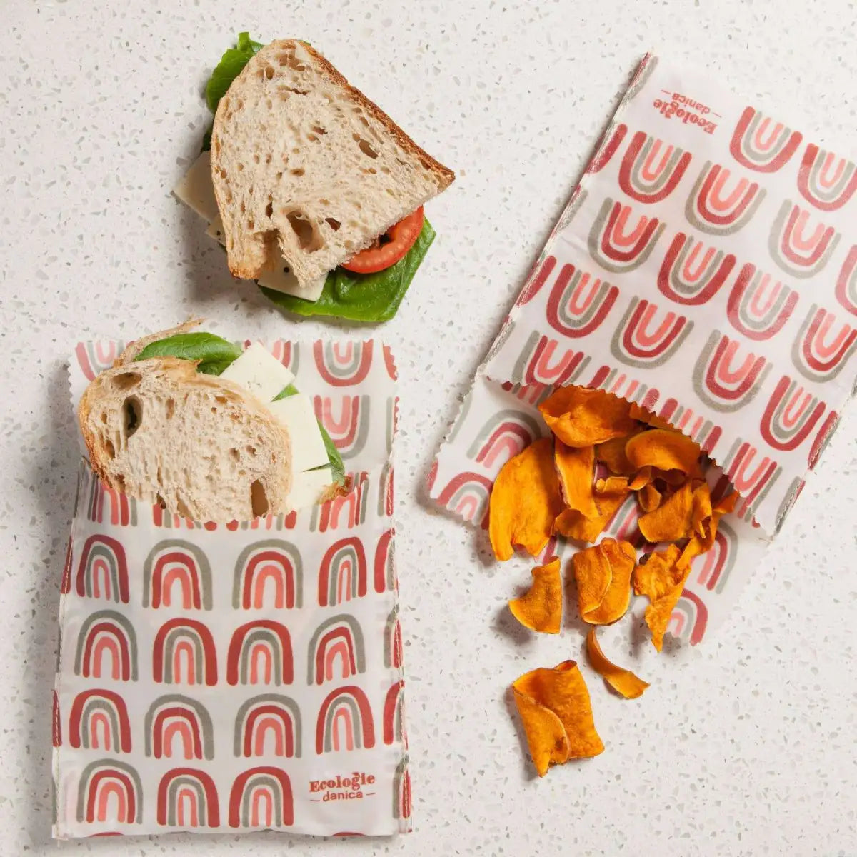 Beeswax Sandwich Bags - Set of 2 - Rainbows - Ecologie