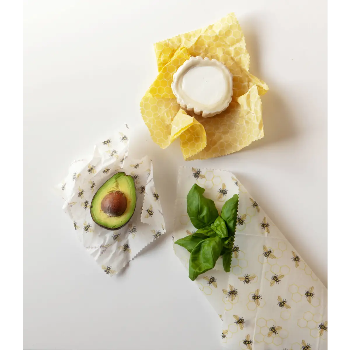 Beeswax Wrap - Bees and Honeycomb - Set of 3 - Ecologie