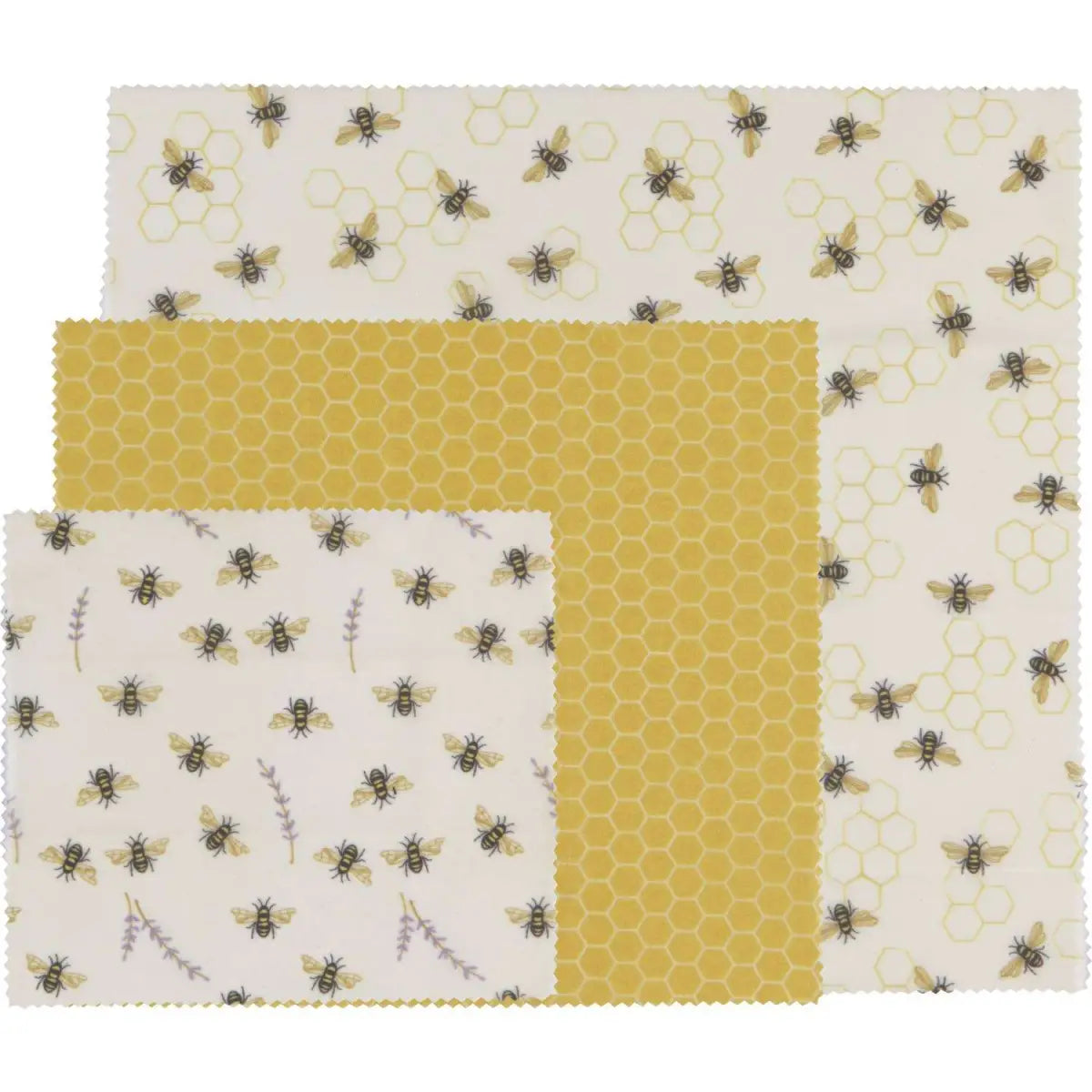 Beeswax Wrap - Bees and Honeycomb - Set of 3 - Ecologie