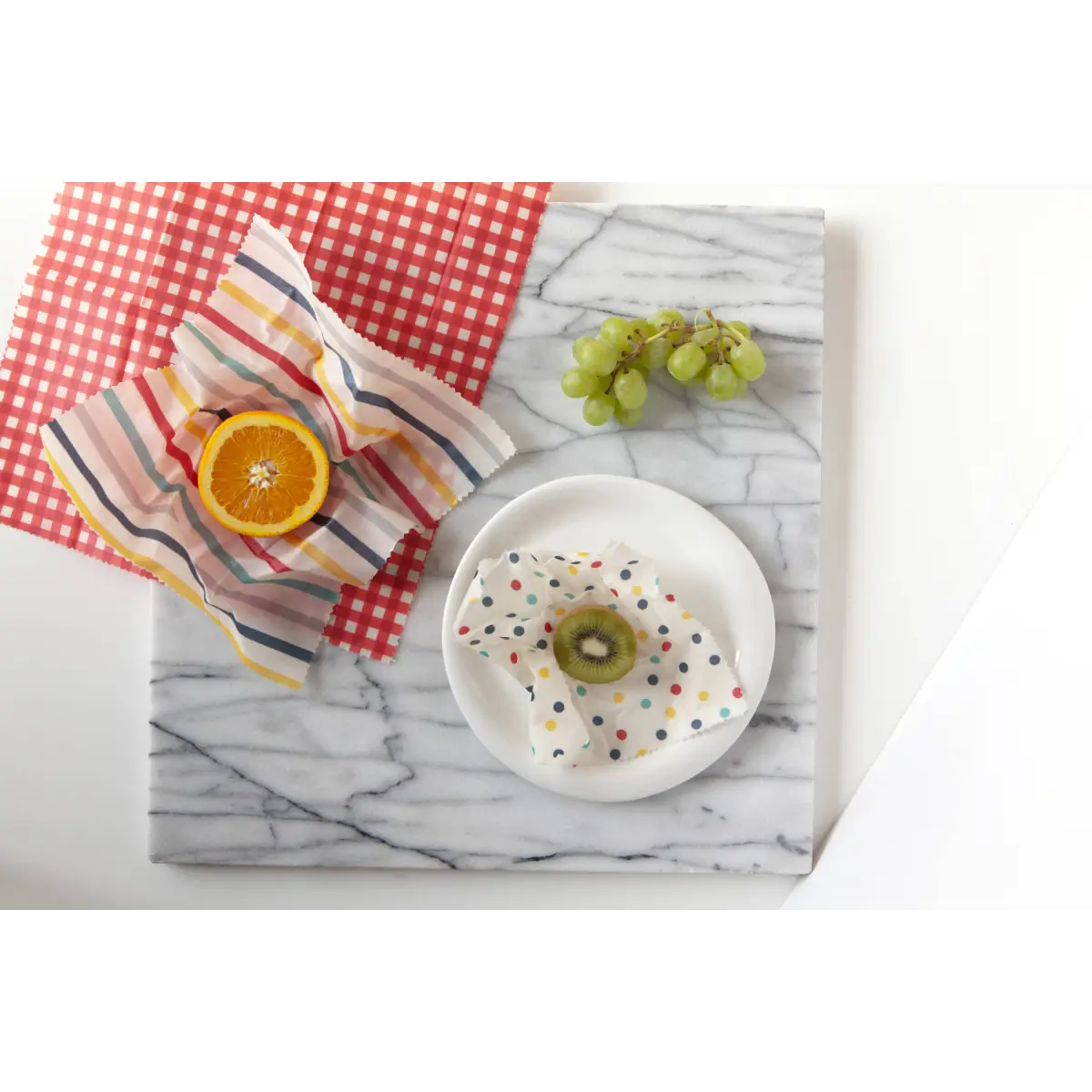 Beeswax Wrap Set of 3 - Gingham Dot and Stripe - Ecologie