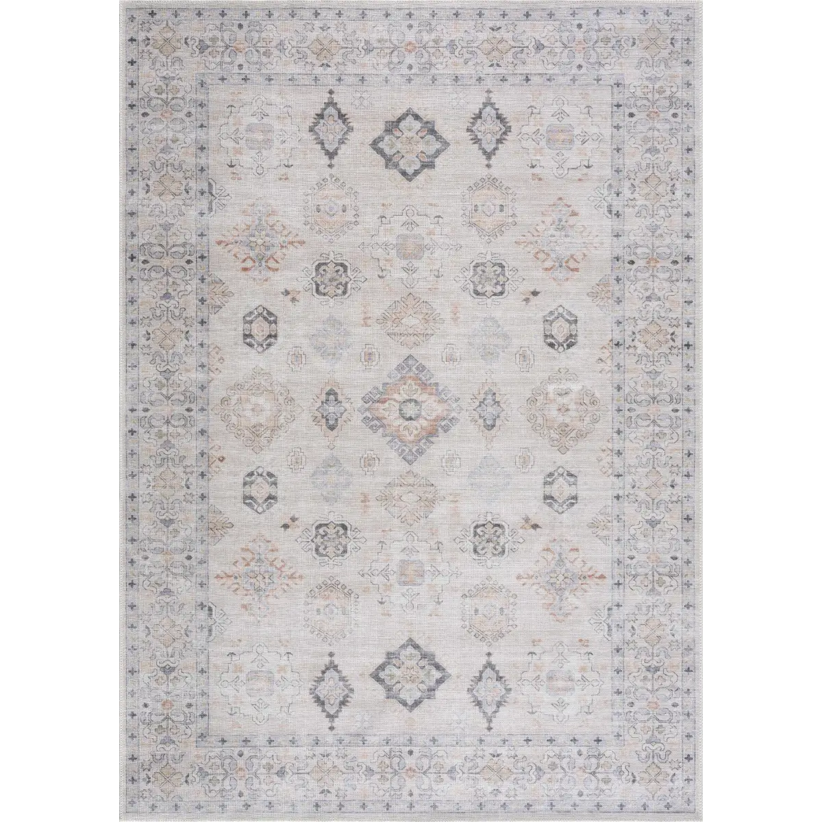 Beige Beckett Vintage Washable Area Rug - Boutique Rugs