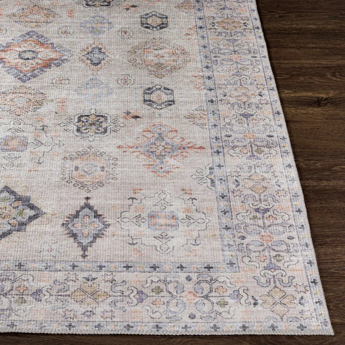 Beige Beckett Vintage Washable Area Rug - Boutique Rugs