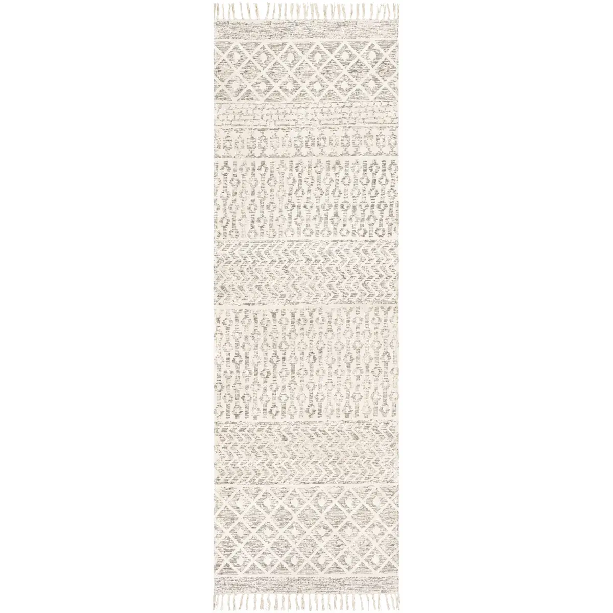 Beige Hand Woven Cotton Rug - 2’6’’ x 8’ Runner - Boutique Rugs