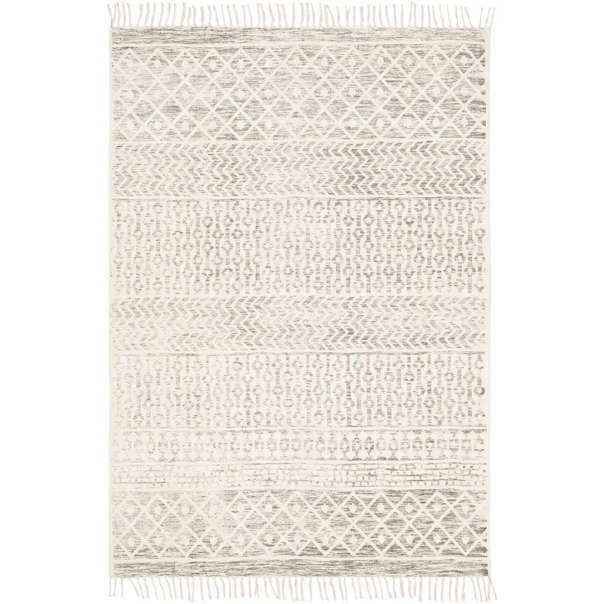 Beige Hand Woven Cotton Rug - 5’ x 7’6’’ Rectangle - Boutique Rugs