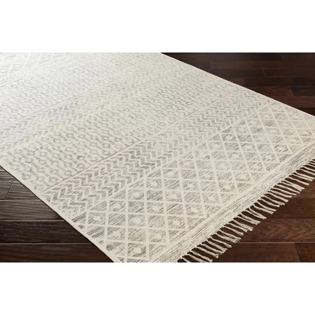 Beige Hand Woven Cotton Rug - Boutique Rugs