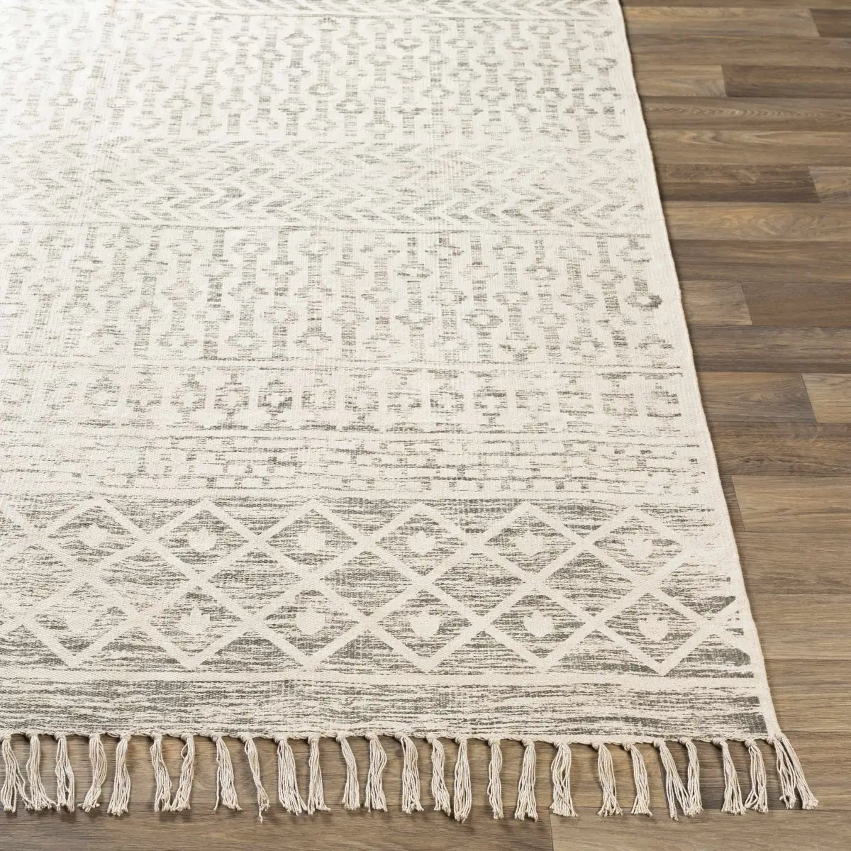 Beige Hand Woven Cotton Rug - Boutique Rugs