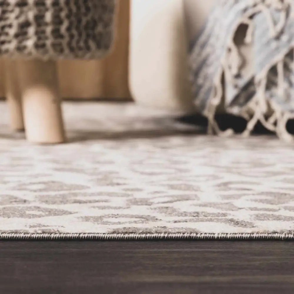 Beige Liversedge Leopard Print Area Rug - Boutique Rugs