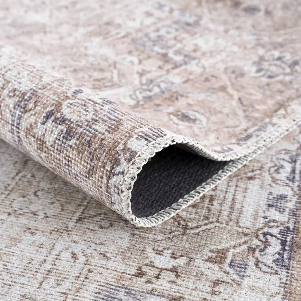 Beige Rosman Washable Area Rug - Boutique Rugs
