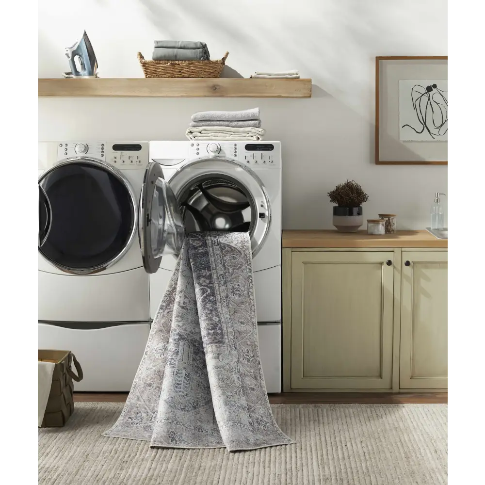 Beige Rosman Washable Area Rug - Boutique Rugs