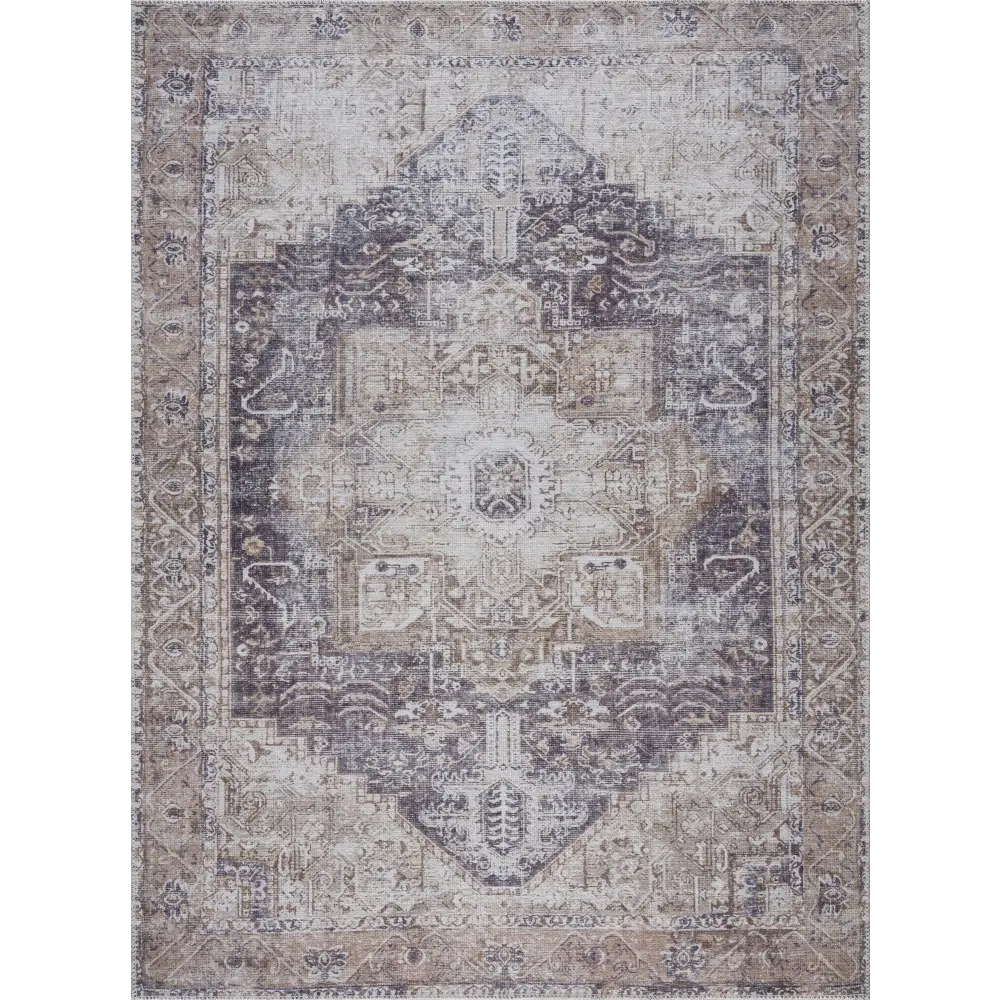 Beige Rosman Washable Area Rug - Boutique Rugs