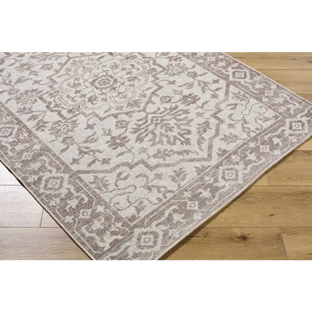 Beige Traditional Washable Wool Area Rug - Boutique Rugs