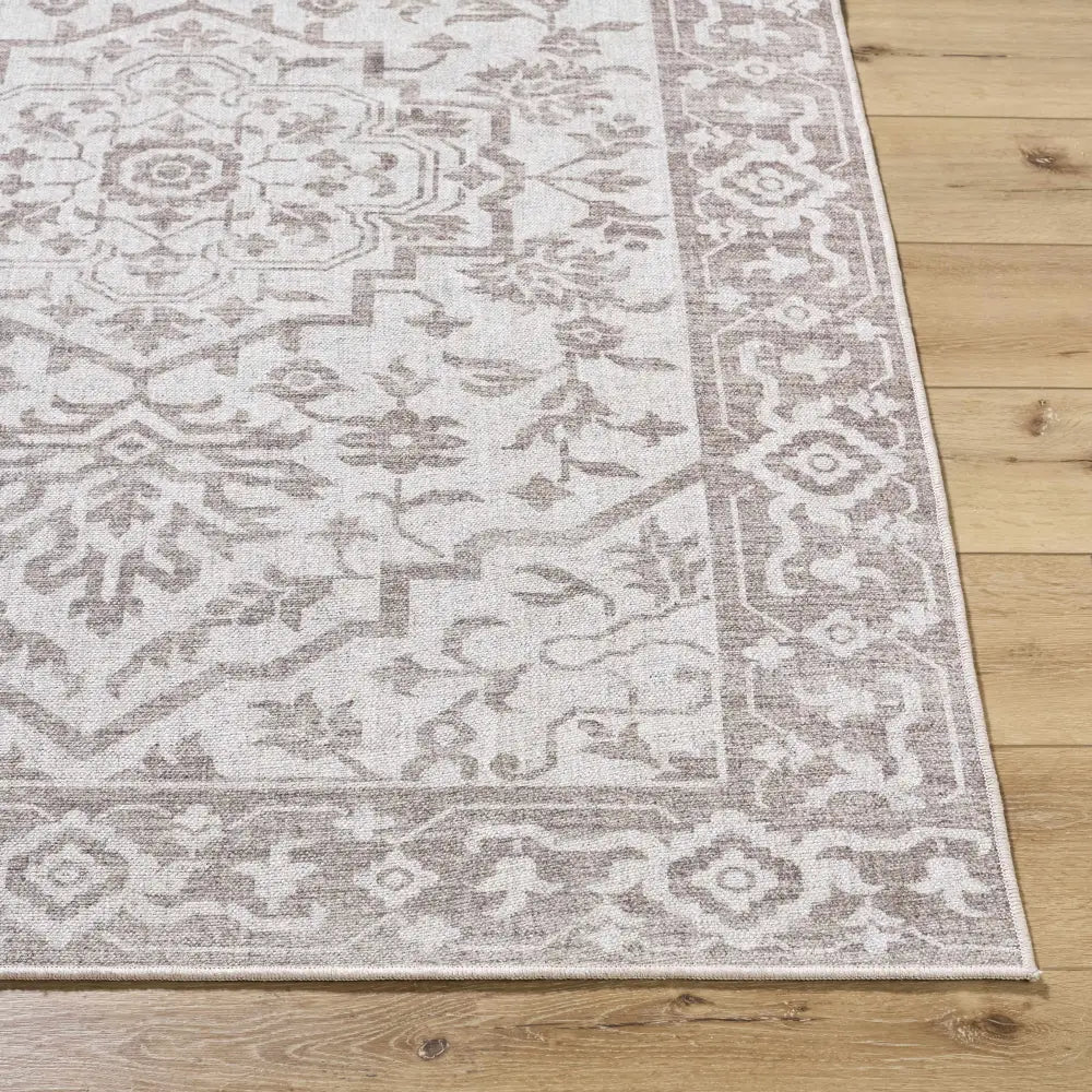 Beige Traditional Washable Wool Area Rug - Boutique Rugs
