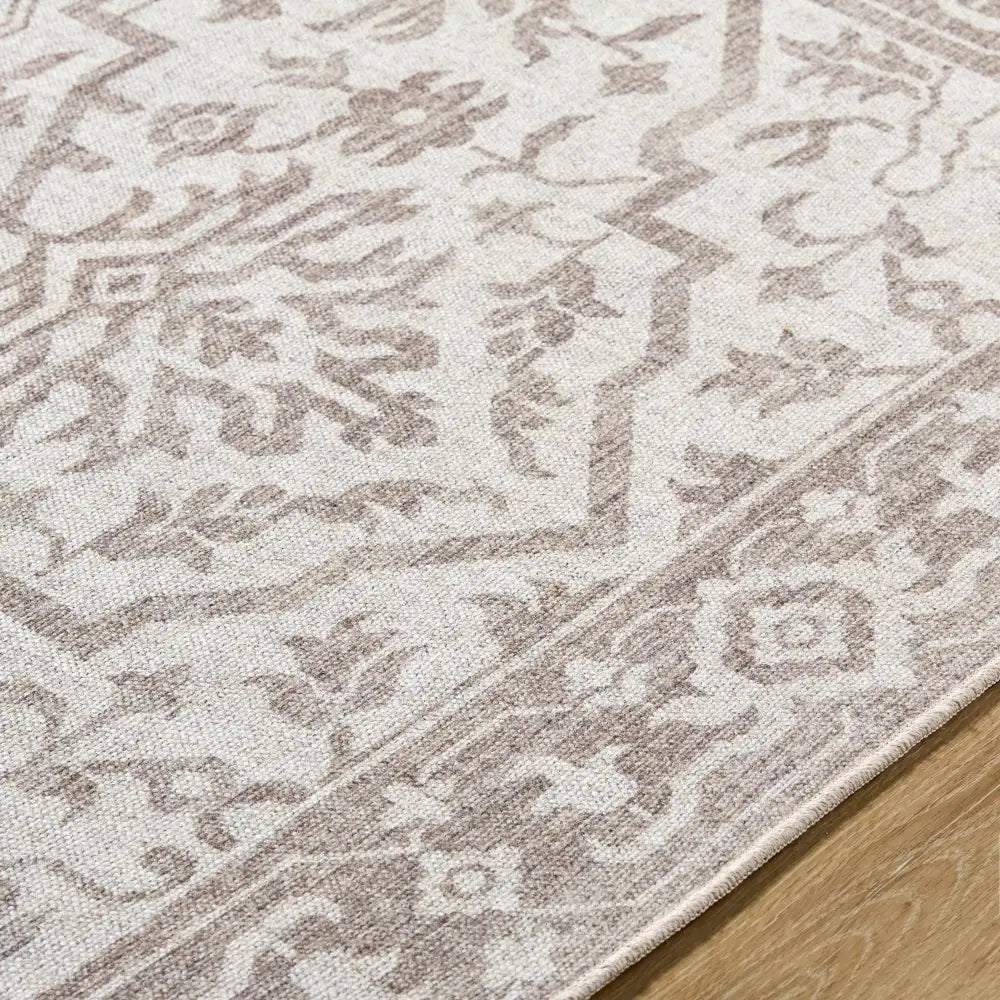 Beige Traditional Washable Wool Area Rug - Boutique Rugs