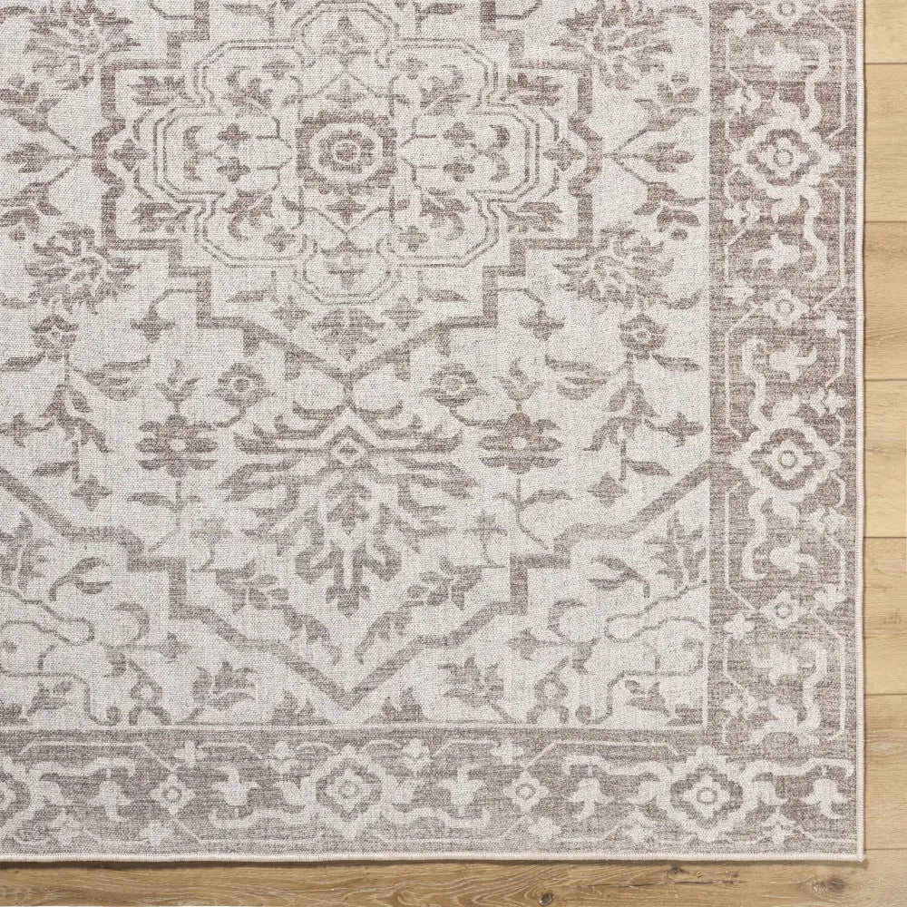 Beige Traditional Washable Wool Area Rug - Boutique Rugs