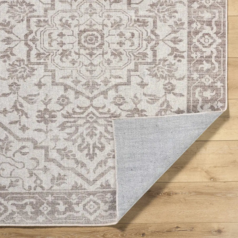 Beige Traditional Washable Wool Area Rug - Boutique Rugs