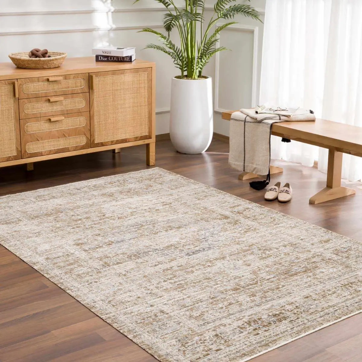 Beige Washable Outdoor Rug - 5’3’’ x 7’10’’ Rectangle - Boutique Rugs