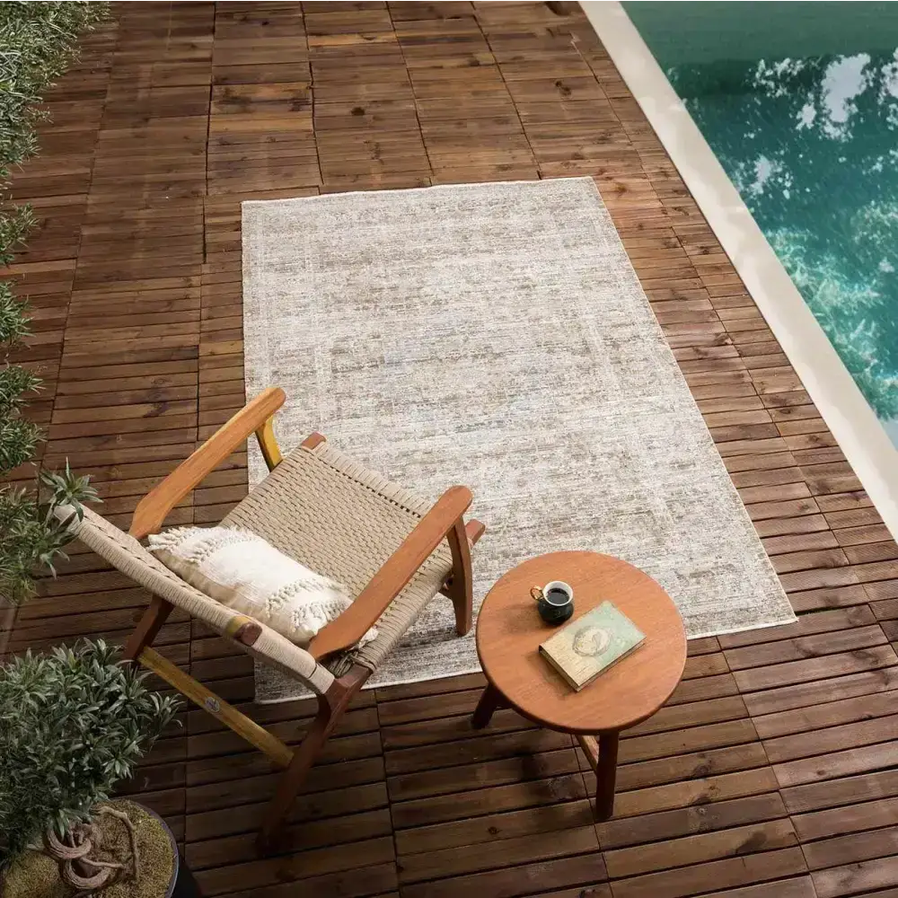 Beige Washable Outdoor Rug - Boutique Rugs