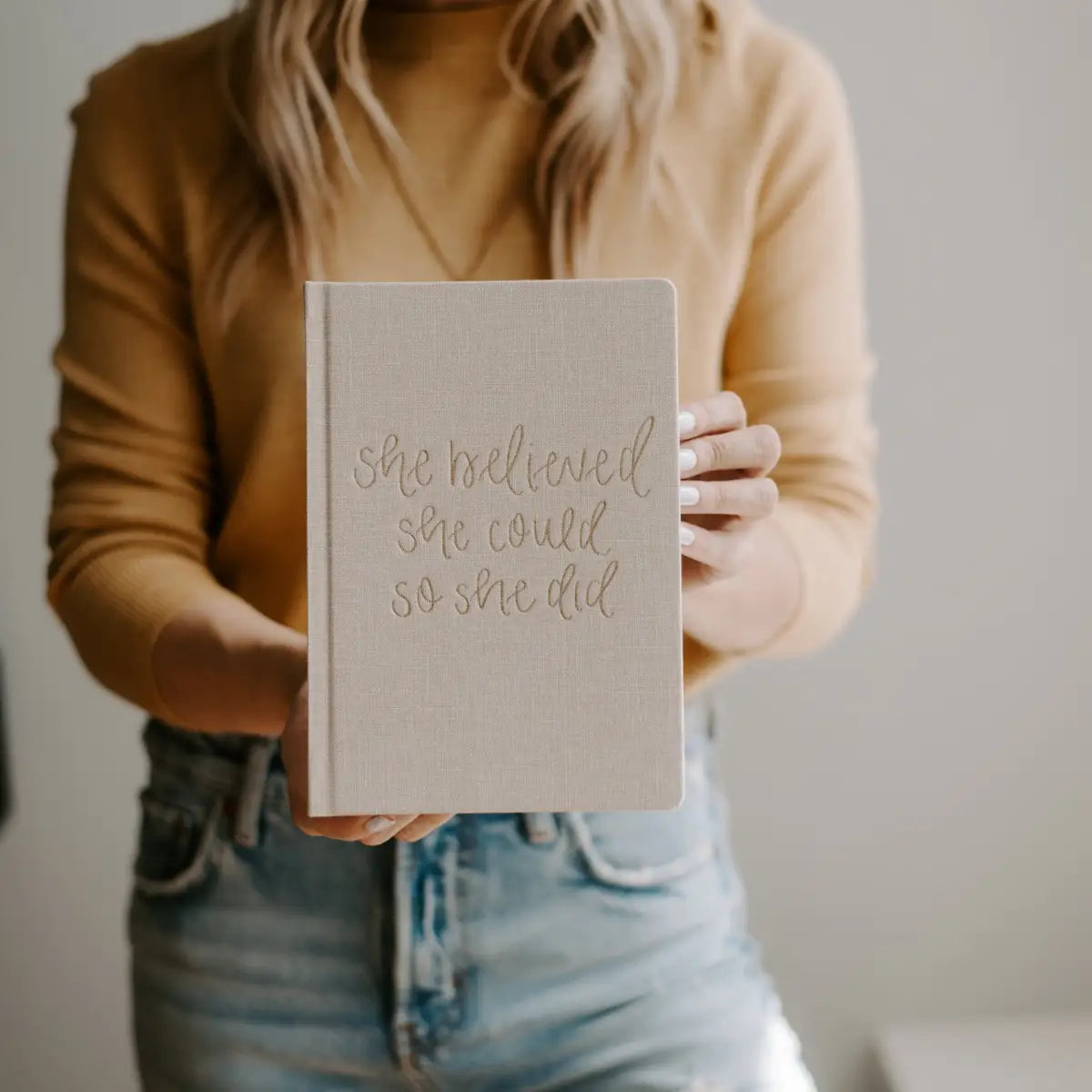 She Believed She Could Fabric Journal - Sweet Water Decor