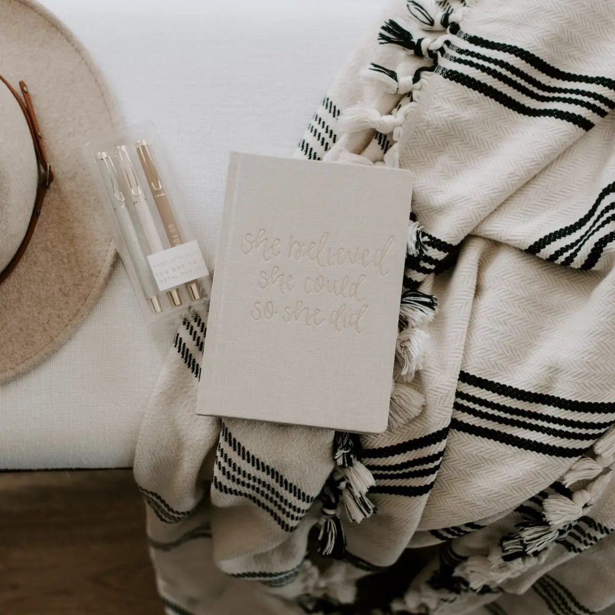 She Believed She Could Fabric Journal - Sweet Water Decor