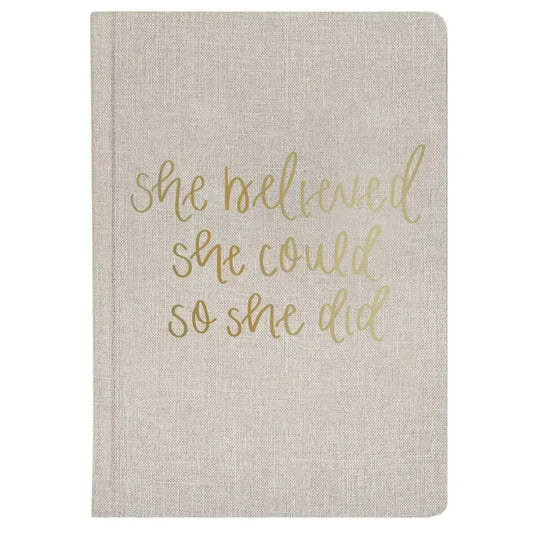 She Believed She Could Fabric Journal - Sweet Water Decor