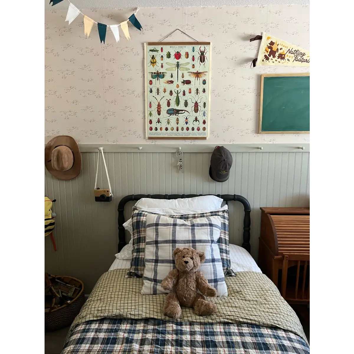 Bennet Wallpaper - Simple House and Deer - by Of Lilies and Fields - Loomwell Home Goods