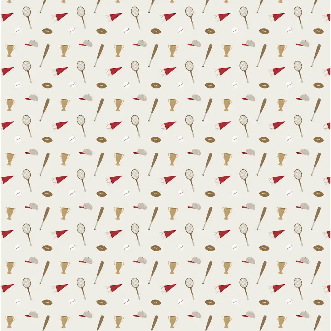 Benny Wallpaper - Sports for Kids - by Lauren Blair Hersey - Sample 1 foot by 1 foot / Large Scale - Loomwell Home Goods